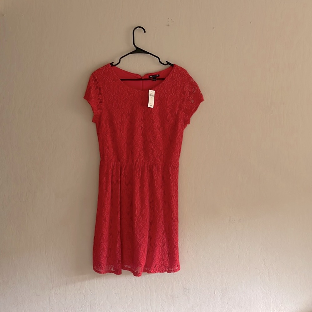 Red lace dress